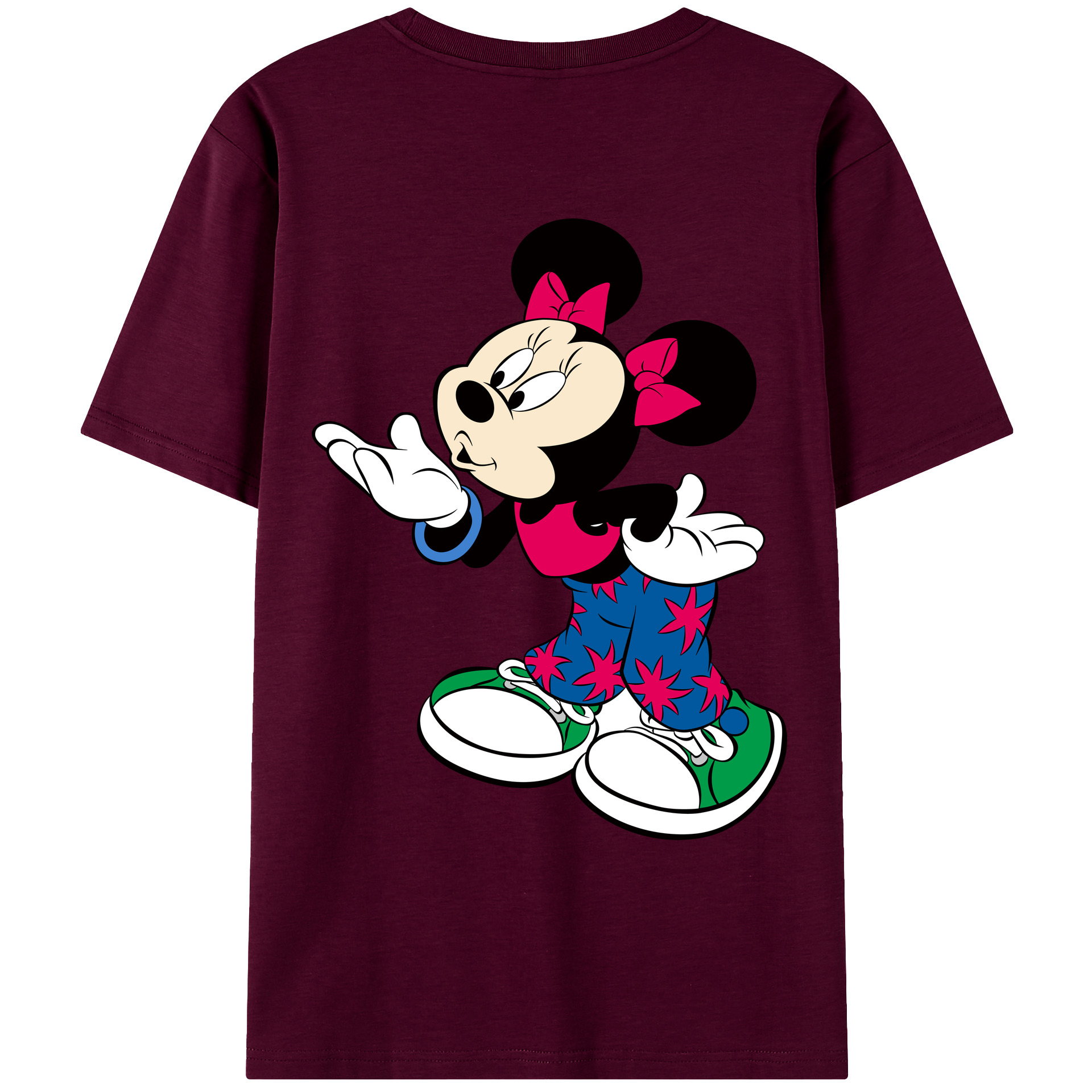 （画像用） ミッキーマウス Mickey Mouse レディース半袖Tシャツ(バックプリント)